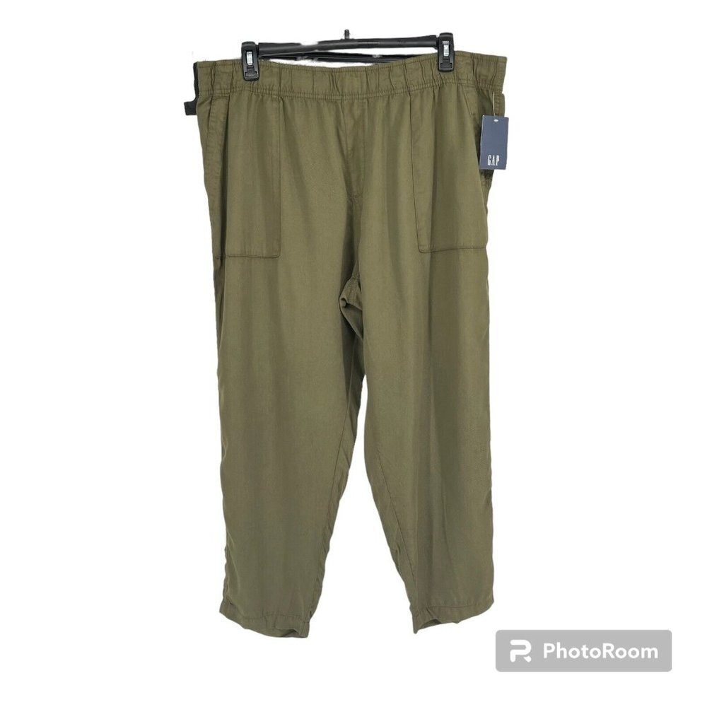 NEW Gap Women's Elastic Waist Tencel Pull-On Pant - Olive Night -‎ XLRetail $80
